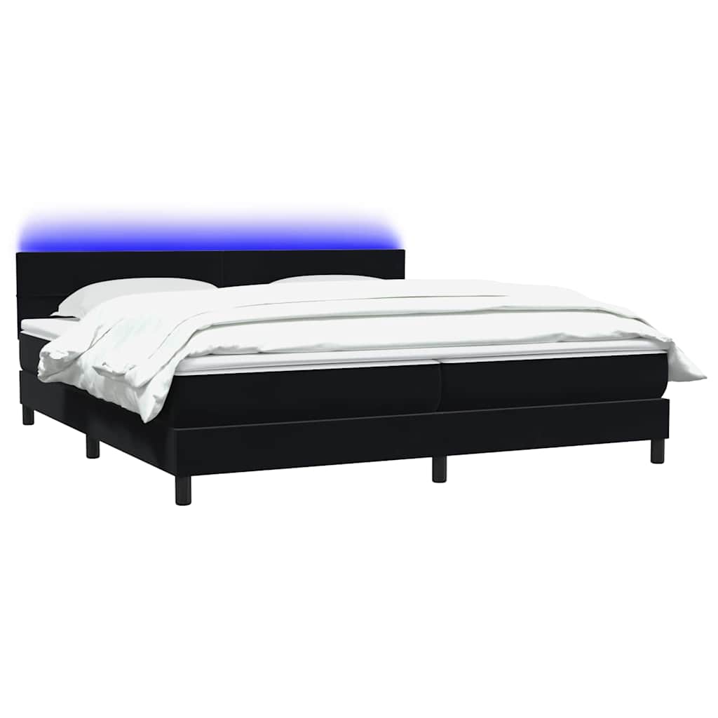 Boxspring met matras fluweel zwart 200x220 cm
