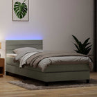 Box spring bed with mattress and LED velvet light gray 80x210 cm