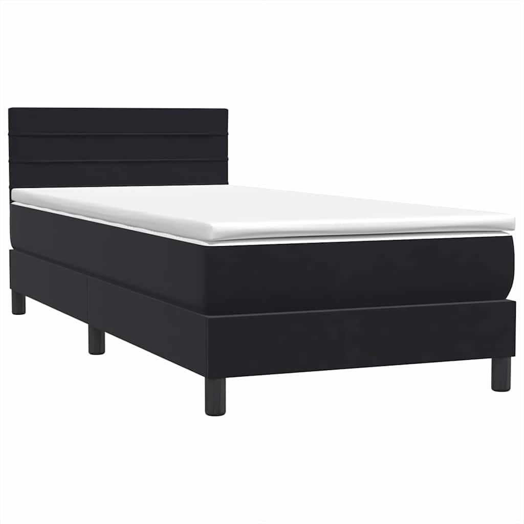 Boxspring met matras fluweel zwart 90x210 cm