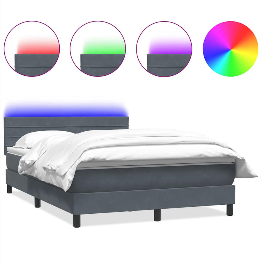 Boxspring met matras fluweel donkergrijs 160x210 cm