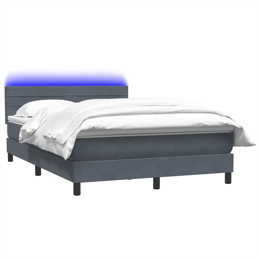 Boxspring met matras fluweel donkergrijs 160x210 cm
