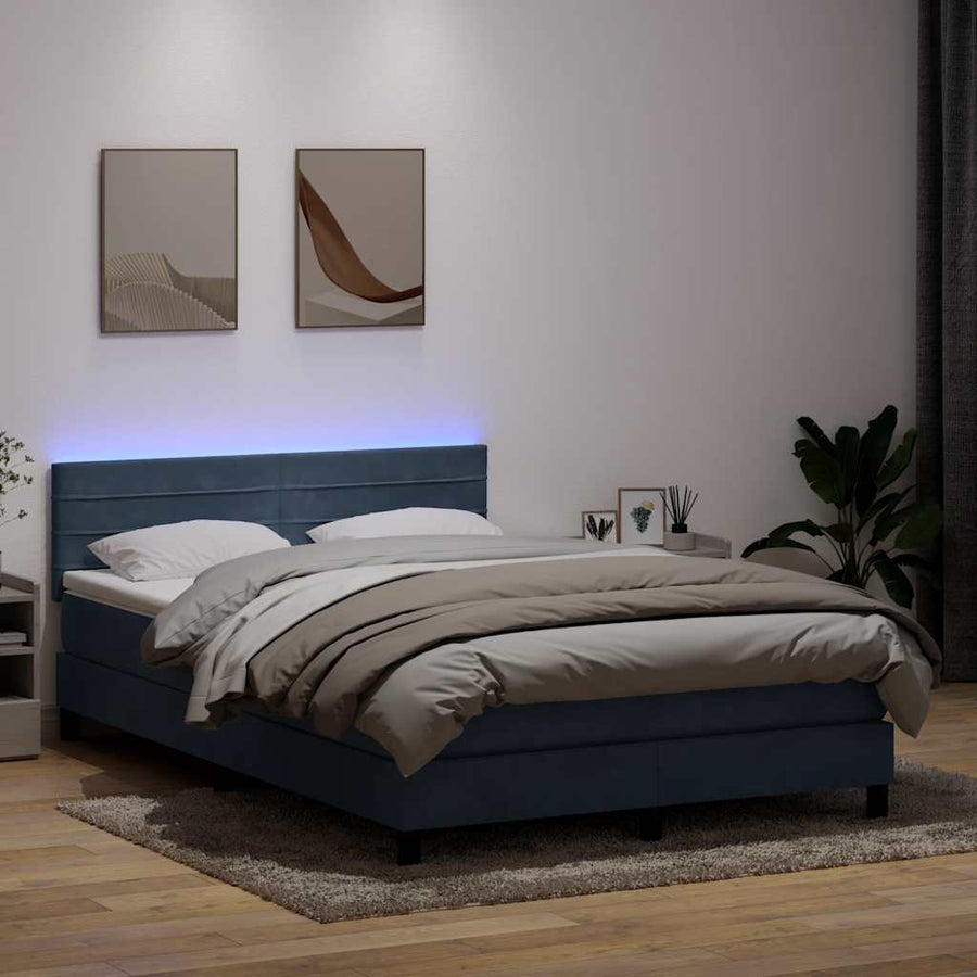 Boxspring met matras fluweel donkergrijs 160x210 cm