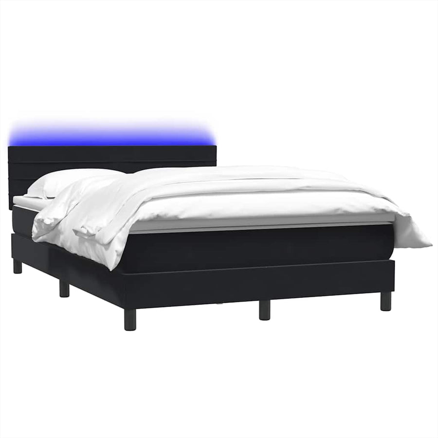 Boxspring met matras fluweel zwart 160x210 cm