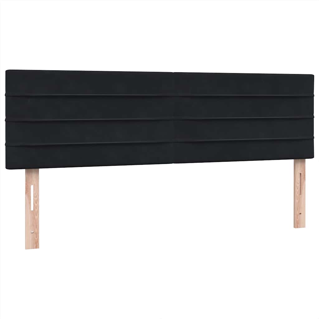 Boxspring met matras fluweel zwart 160x210 cm