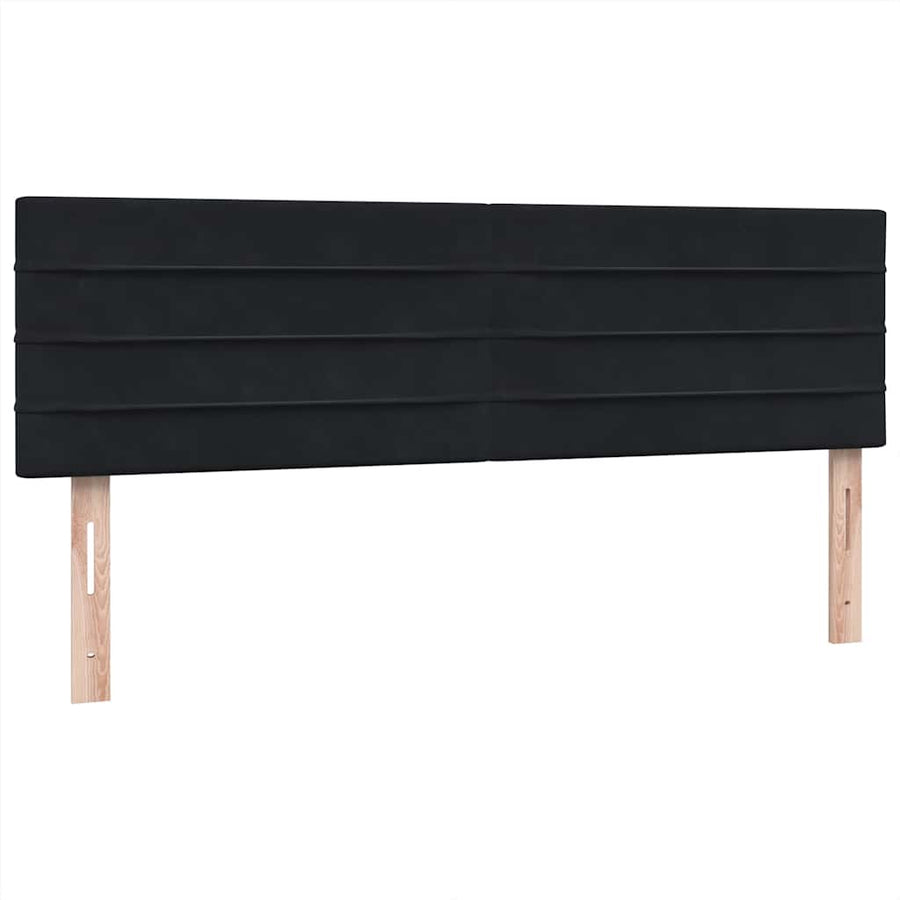 Boxspring met matras fluweel zwart 160x210 cm