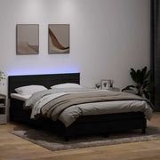 Boxspring met matras 160x210 cm zwart fluweel