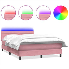 Boxspring met matras fluweel roze 160x210 cm