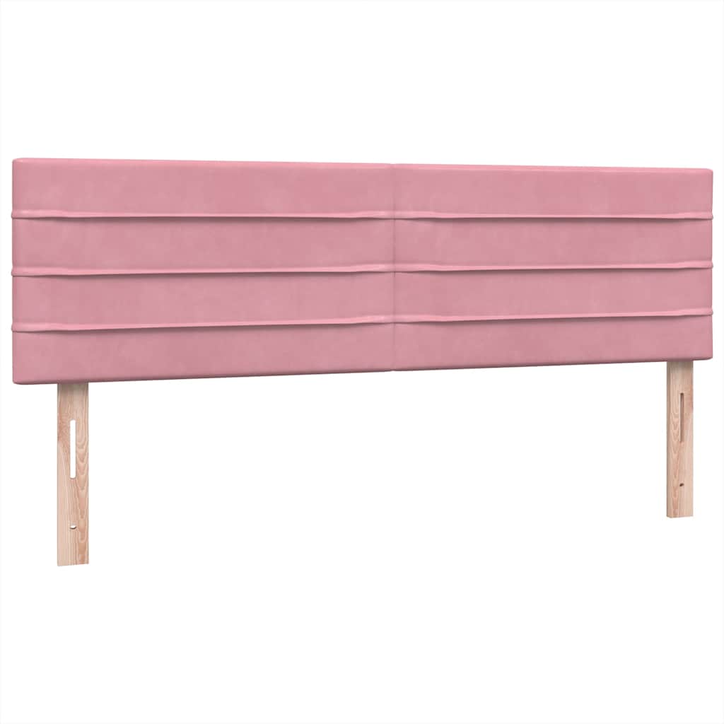 Boxspring met matras fluweel roze 160x210 cm