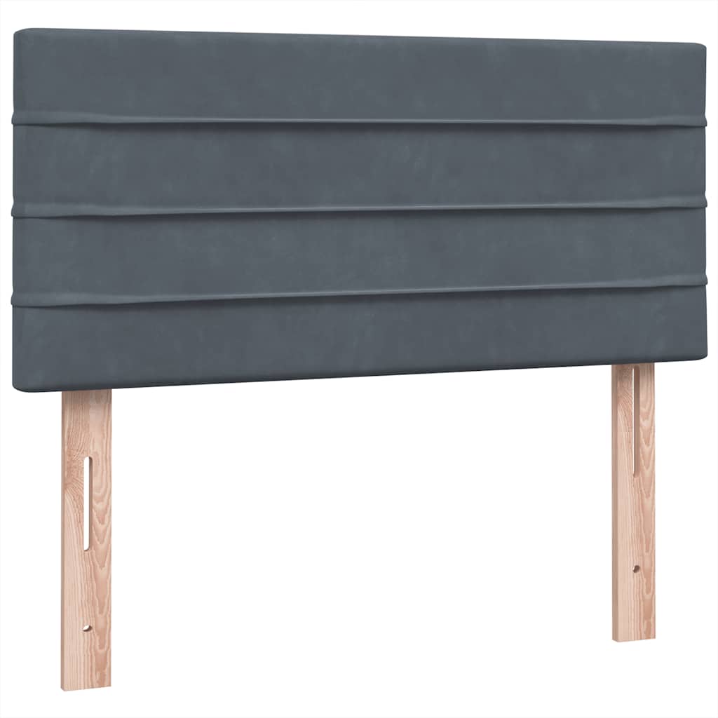 Boxspring met matras fluweel donkergrijs 80x220 cm