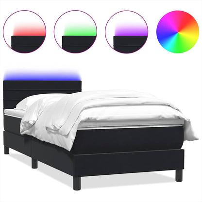 Boxspring met matras fluweel zwart 80x220 cm