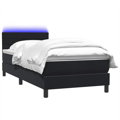 Boxspring met matras fluweel zwart 80x220 cm
