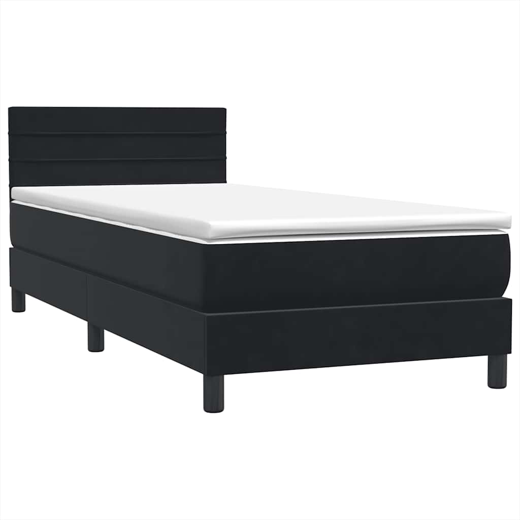 Boxspring met matras fluweel zwart 80x220 cm