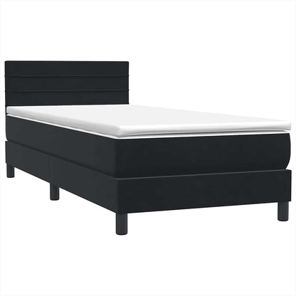Boxspring met matras fluweel zwart 80x220 cm