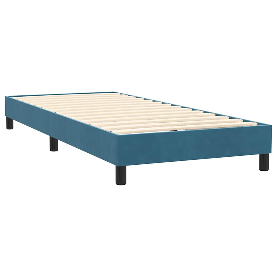 Boxspring met matras fluweel donkerblauw 80x220 cm