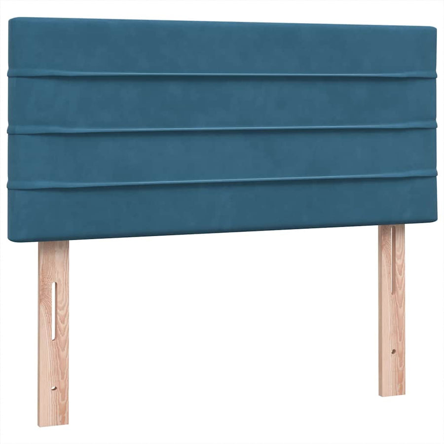 Boxspring met matras fluweel donkerblauw 80x220 cm