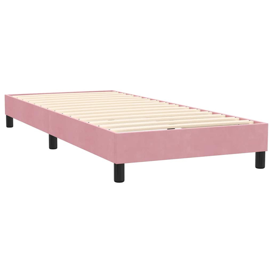 Boxspring met matras fluweel roze 80x220 cm
