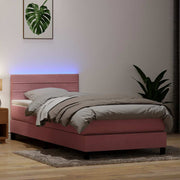 Boxspring met matras 80x220 cm fluweel roze