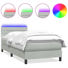 Boxspring met matras fluweel lichtgrijs 90x220 cm