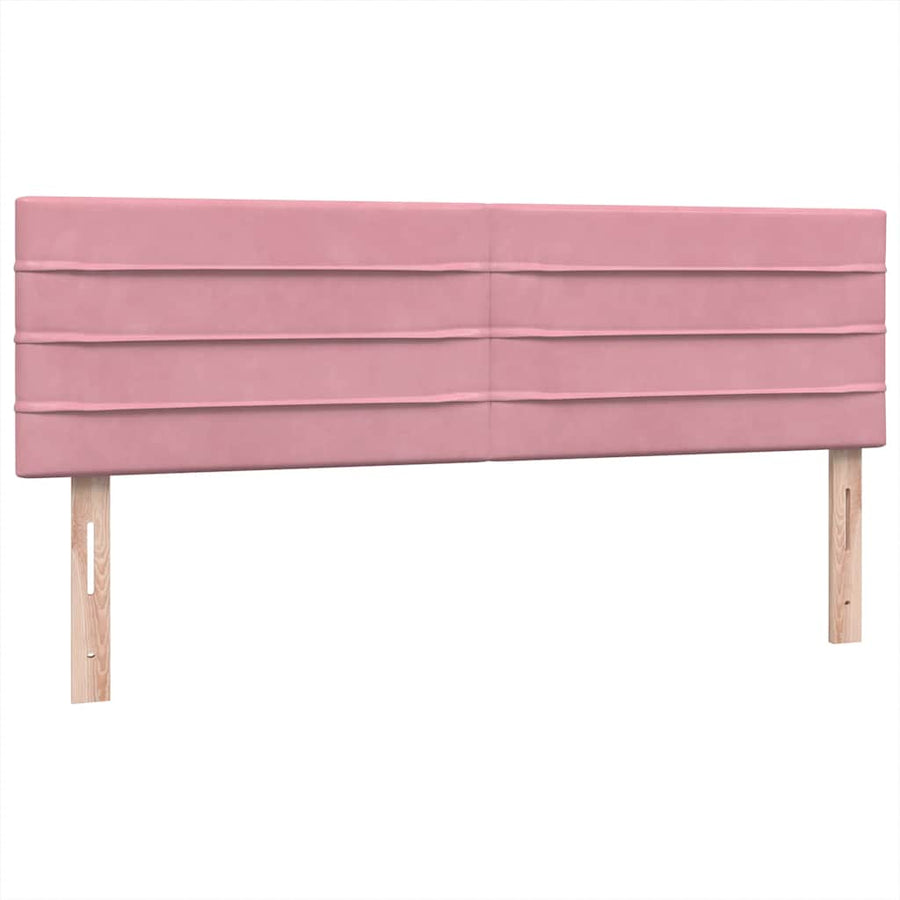 Boxspring met matras fluweel roze 140x220 cm