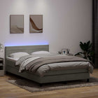 Boxspring met matras 160x220 cm lichtgrijs fluweel