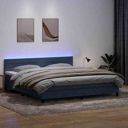 Boxspring met matras fluweel donkergrijs 180x220 cm