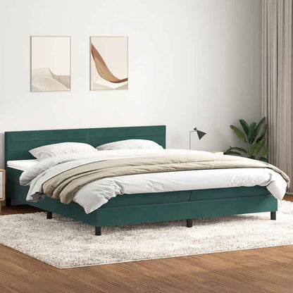 Boxspring Met Matras En Led Fluweel 180 x 220 cm