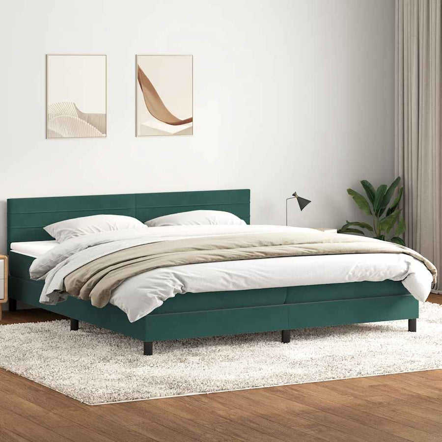 Boxspring Met Matras En Led Fluweel 180 x 220 cm
