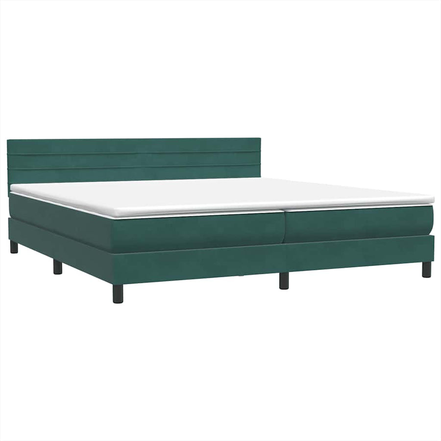 Boxspring Met Matras En Led Fluweel 180 x 220 cm