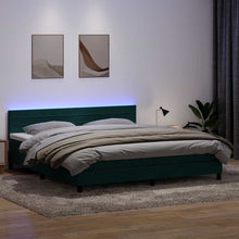 Boxspring Met Matras En Led Fluweel 180 x 220 cm