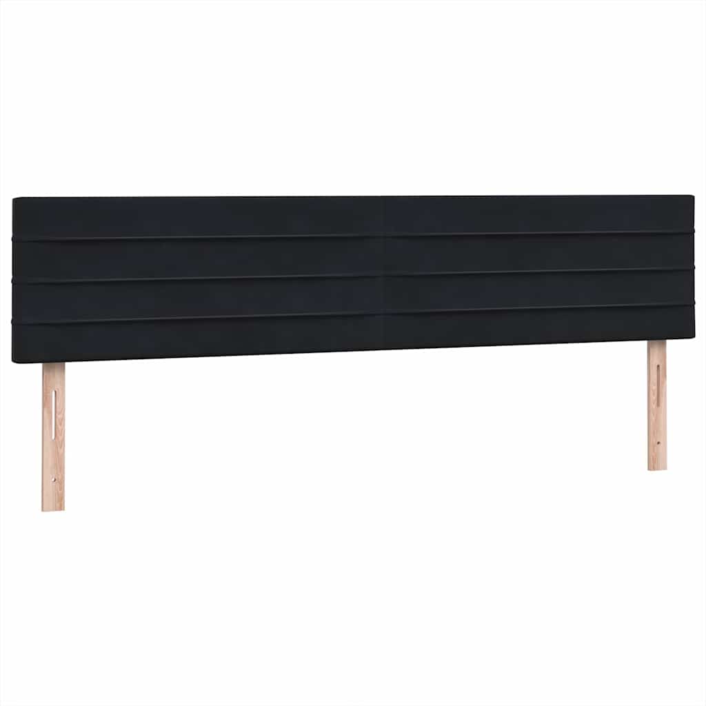 Boxspring met matras fluweel zwart 200x220 cm