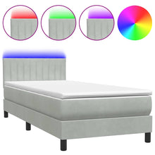 Boxspring met matras fluweel lichtgrijs 80x210 cm