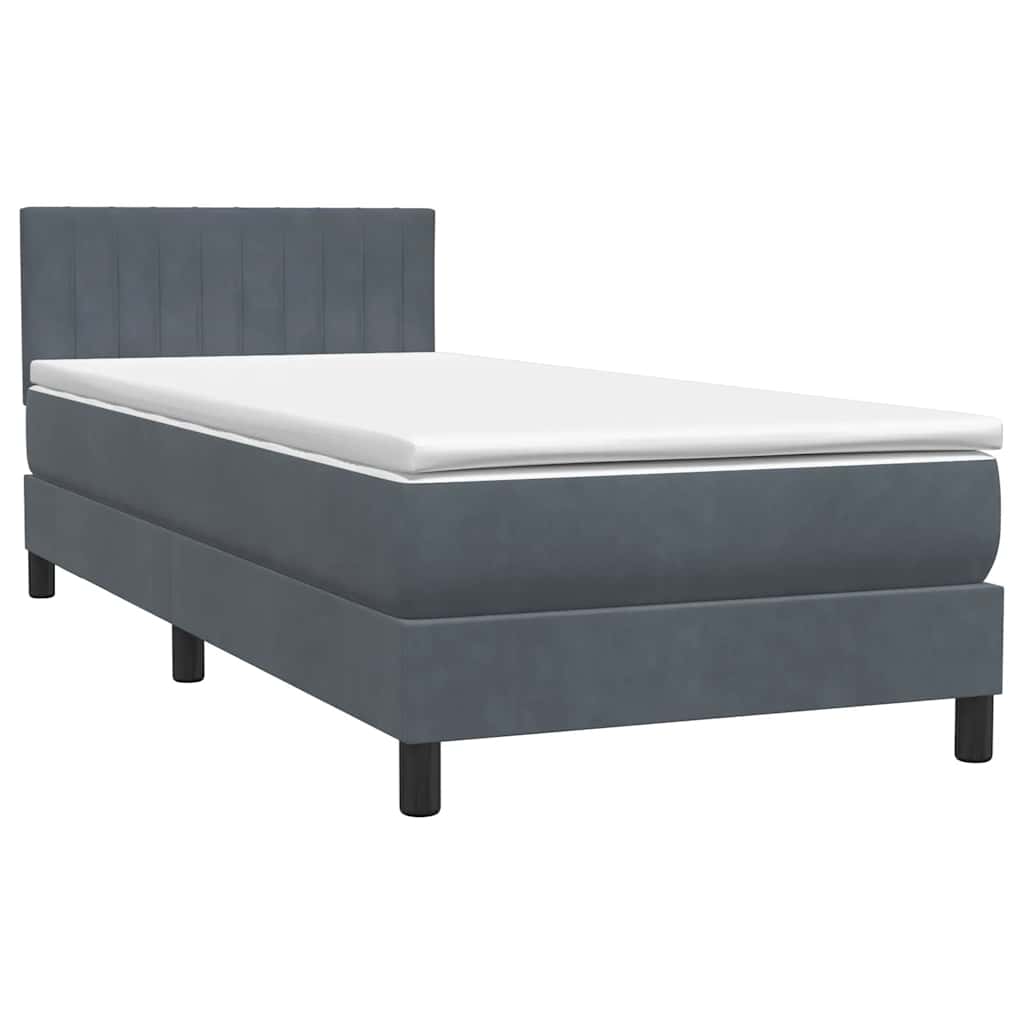 Boxspring met matras en LED fluweel donkergrijs 80x210 cm