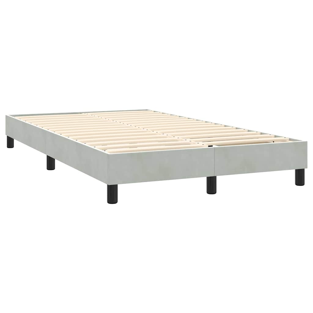 Boxspring met matras en LED fluweel lichtgrijs 160x210 cm