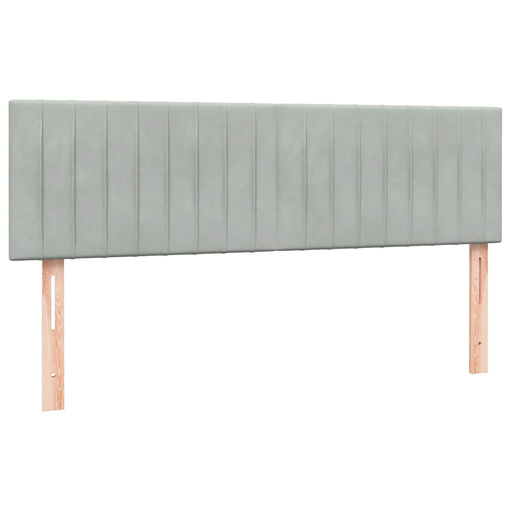 Boxspring met matras en LED fluweel lichtgrijs 160x210 cm