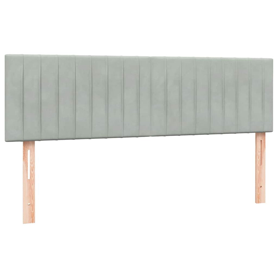 Boxspring met matras en LED fluweel lichtgrijs 160x210 cm