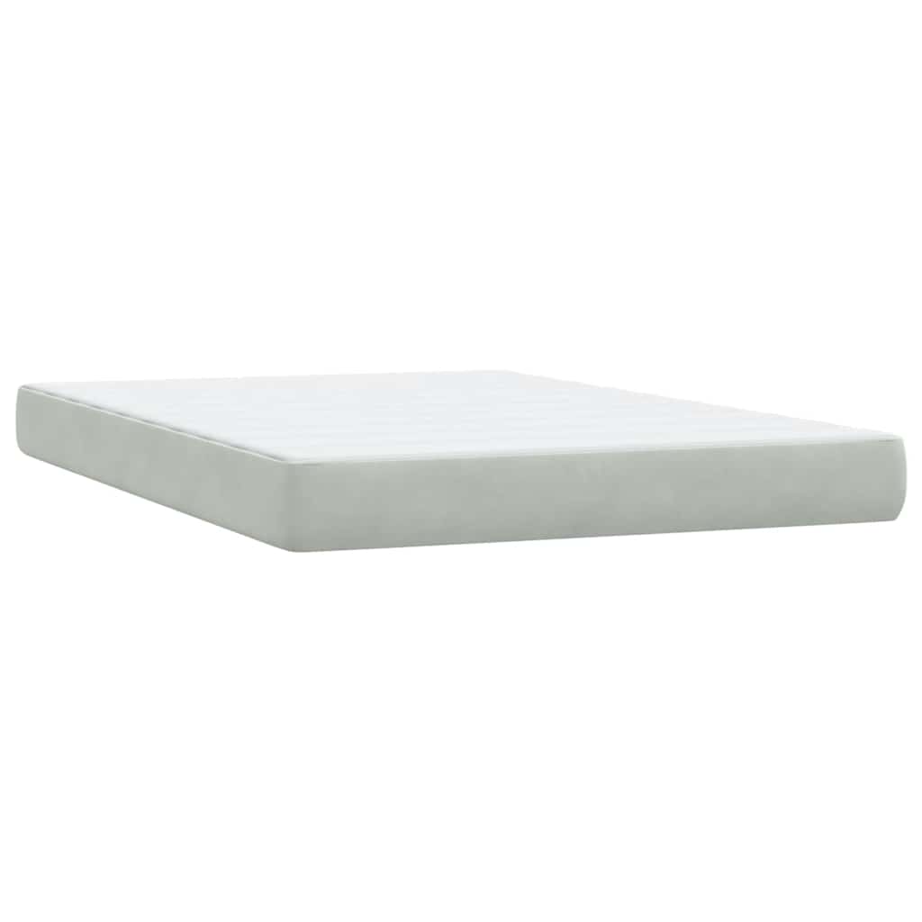 Boxspring met matras en LED fluweel lichtgrijs 160x210 cm