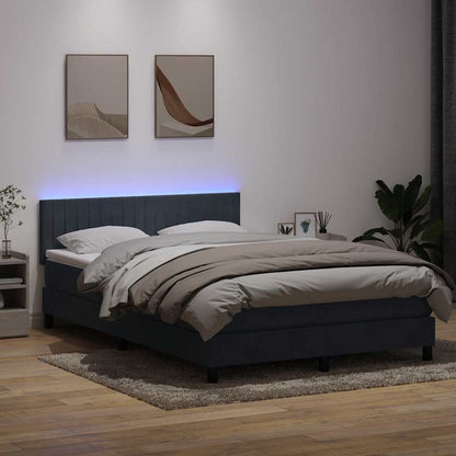 Boxspring met matras en LED fluweel donkergrijs 160x210 cm