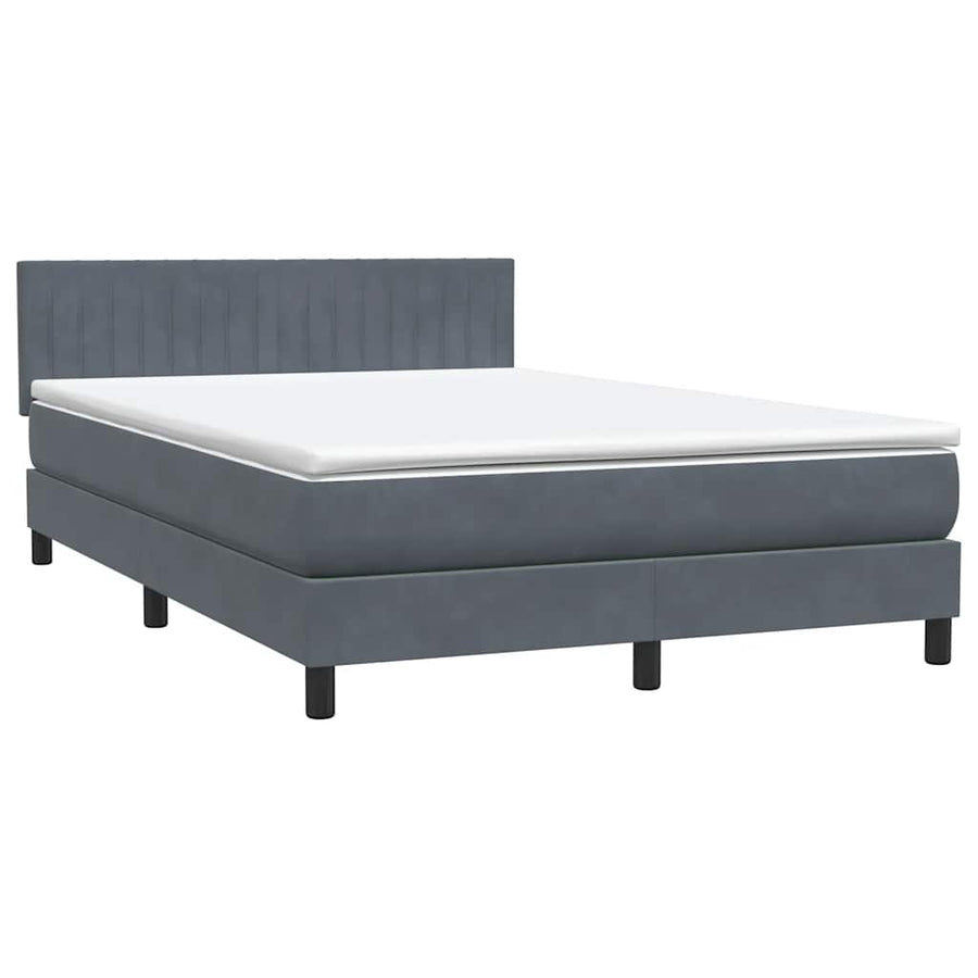 Boxspring met matras en LED fluweel donkergrijs 160x210 cm