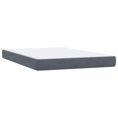 Boxspring met matras en LED fluweel donkergrijs 160x210 cm
