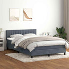 Boxspring met matras LED donkergrijs 160x210 cm