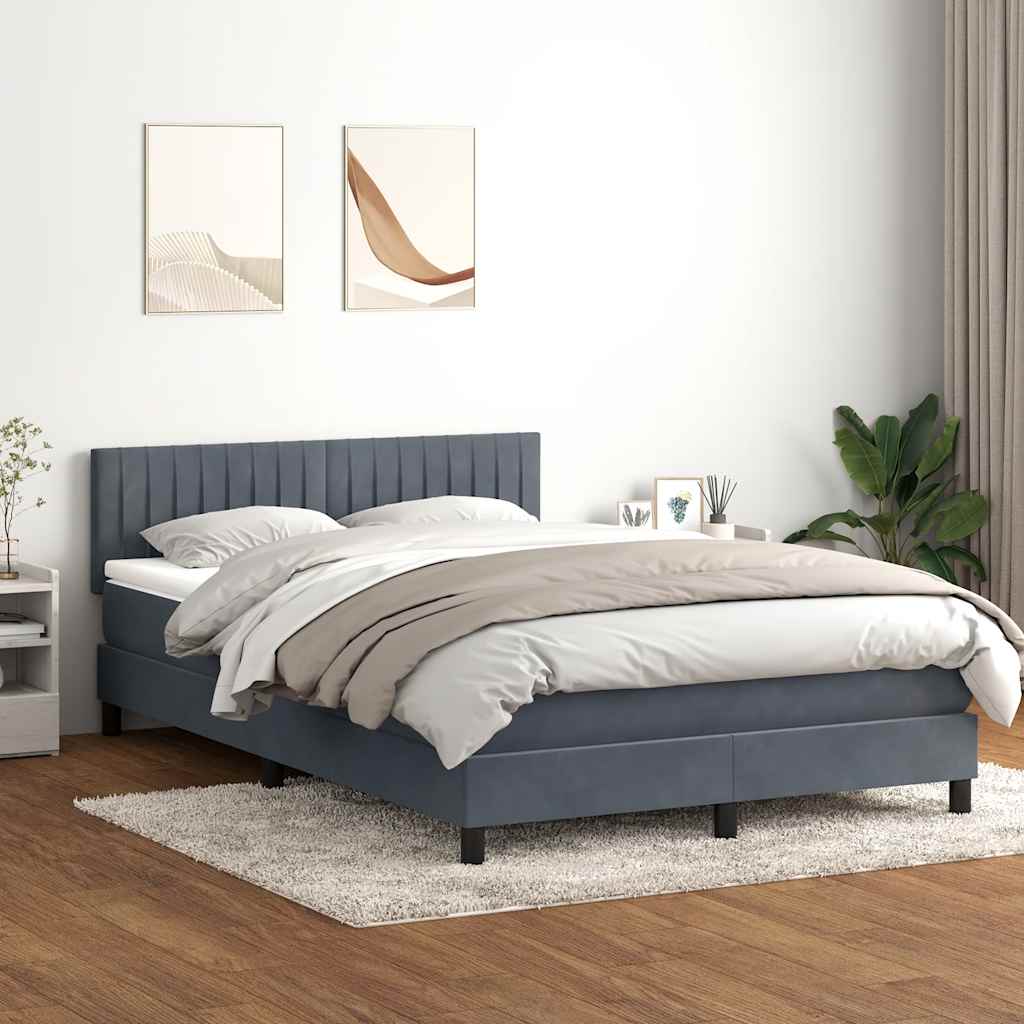 Boxspring met matras en LED fluweel donkergrijs 160x210 cm