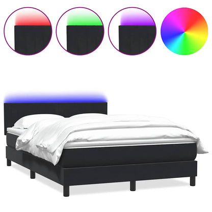 Boxspring met matras en LED fluweel zwart 160x210 cm