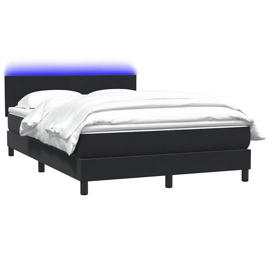 Boxspring met matras en LED fluweel zwart 160x210 cm