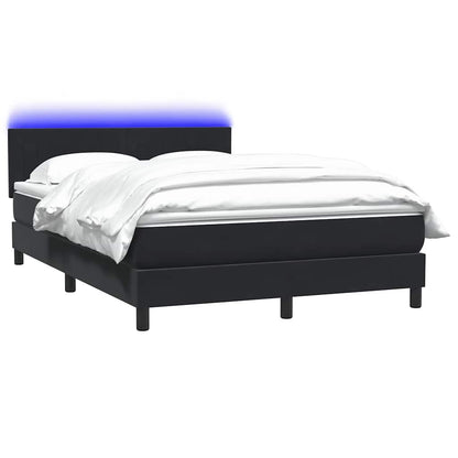 Boxspring met matras en LED fluweel zwart 160x210 cm
