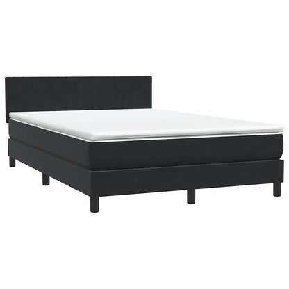 Boxspring met matras en LED fluweel zwart 160x210 cm