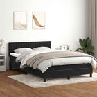 Boxspring 160x210 cm zwart fluweel met LED matras