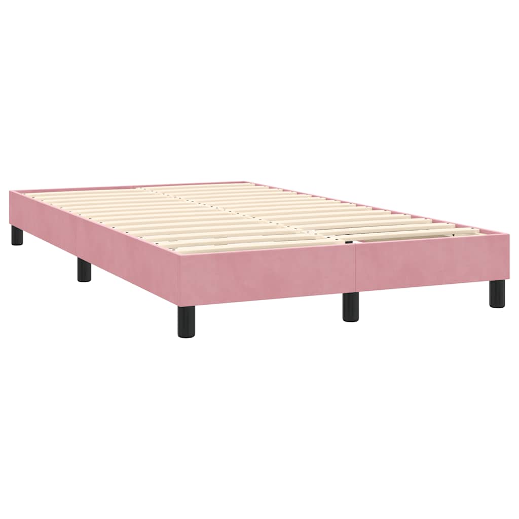 Boxspring met matras en LED fluweel roze 160x210 cm