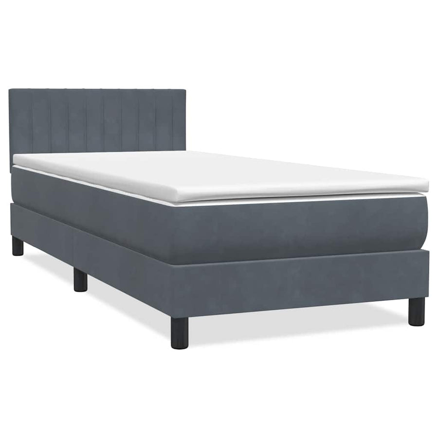 Boxspring met matras en LED fluweel donkergrijs 80x220 cm