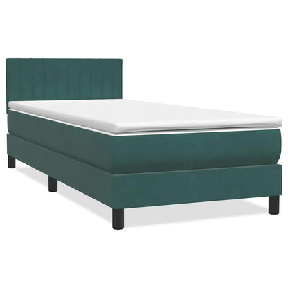 Boxspring met matras en LED fluweel donkergroen 80x220 cm