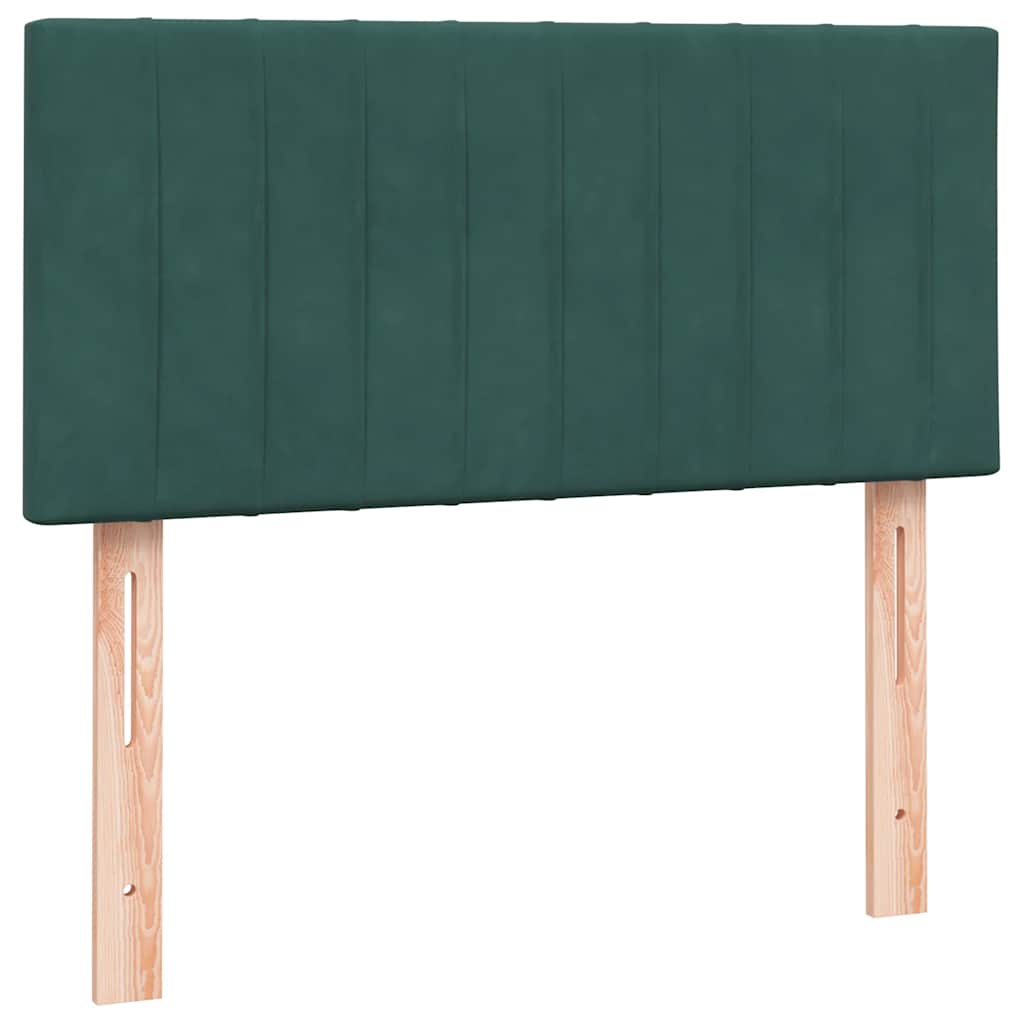 Boxspring met matras en LED fluweel donkergroen 80x220 cm